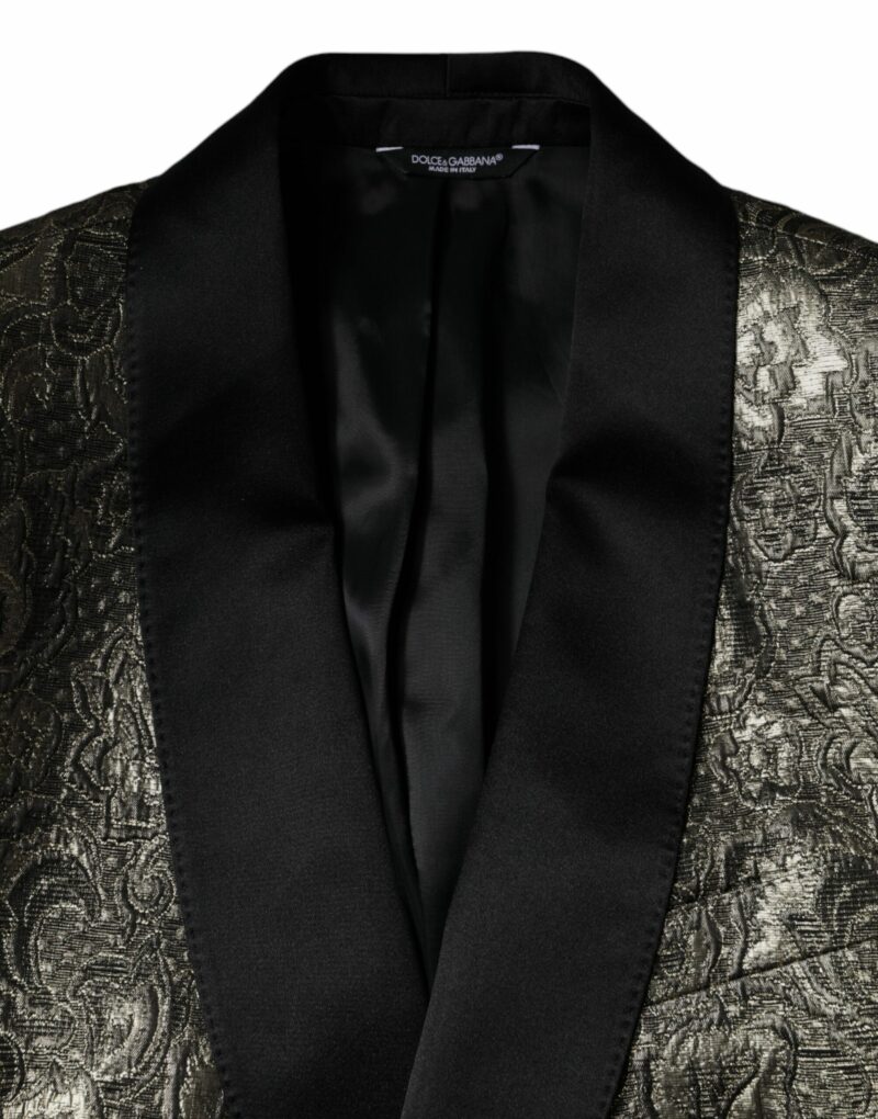 Dolce & Gabbana Gold SICILIA Jacquard Single Breasted Coat Blazer - Image 8
