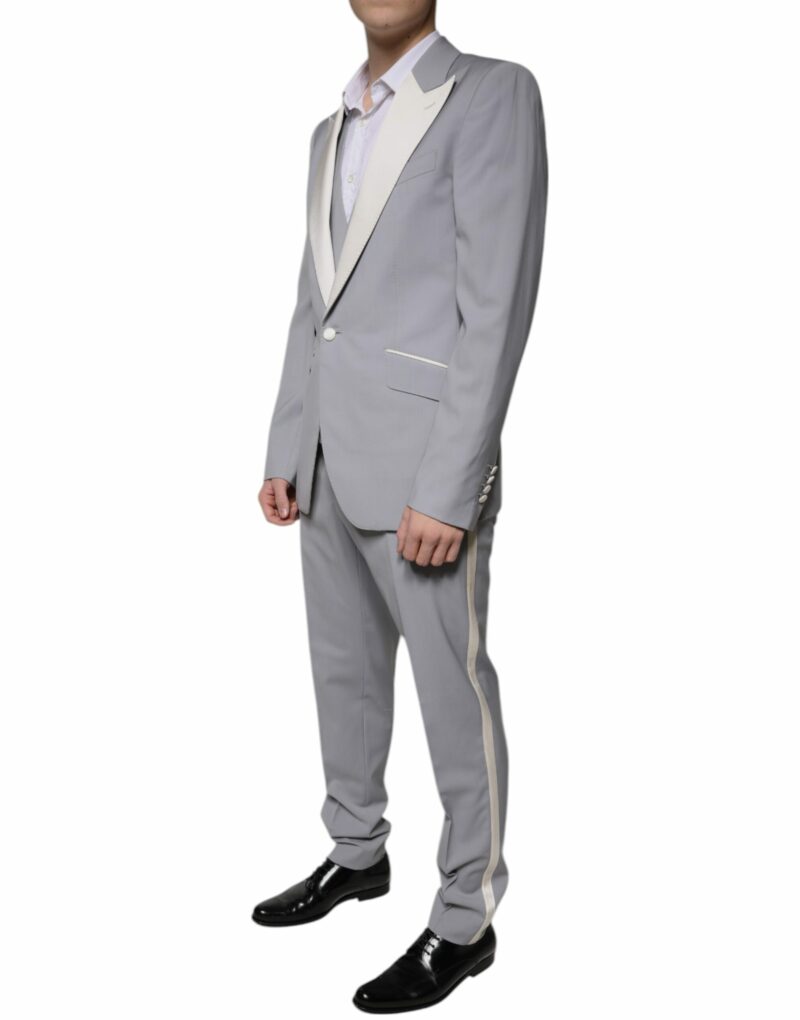 Dolce & Gabbana Gray Wool 3 Piece Slim Fit Formal Suit - Image 3