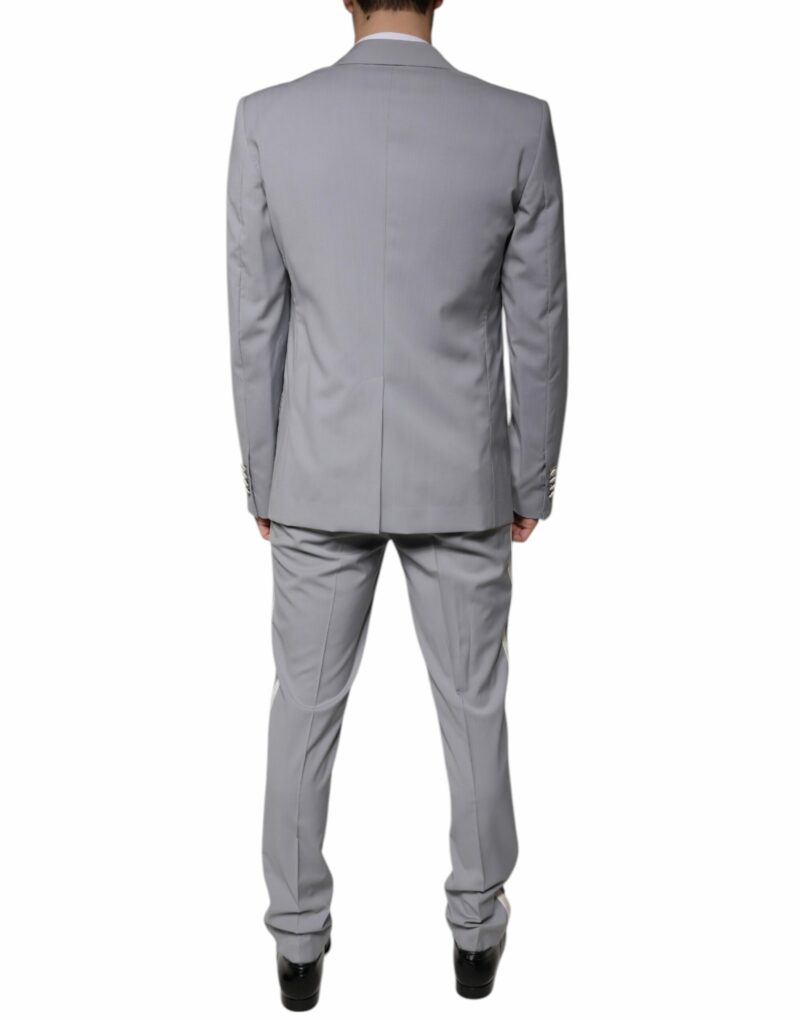Dolce & Gabbana Gray Wool 3 Piece Slim Fit Formal Suit - Image 4
