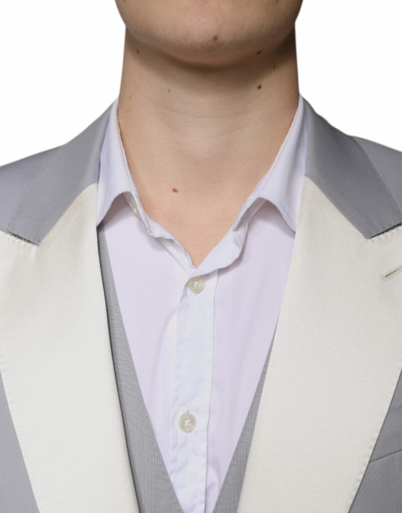 Dolce & Gabbana Gray Wool 3 Piece Slim Fit Formal Suit - Image 5