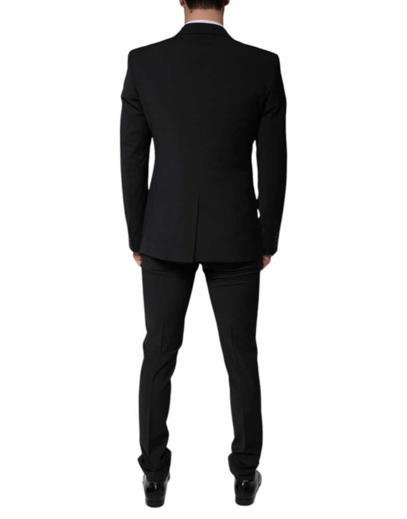 Dolce & Gabbana Black Wool 3 Piece Slim Fit Formal Men Suit - Image 4