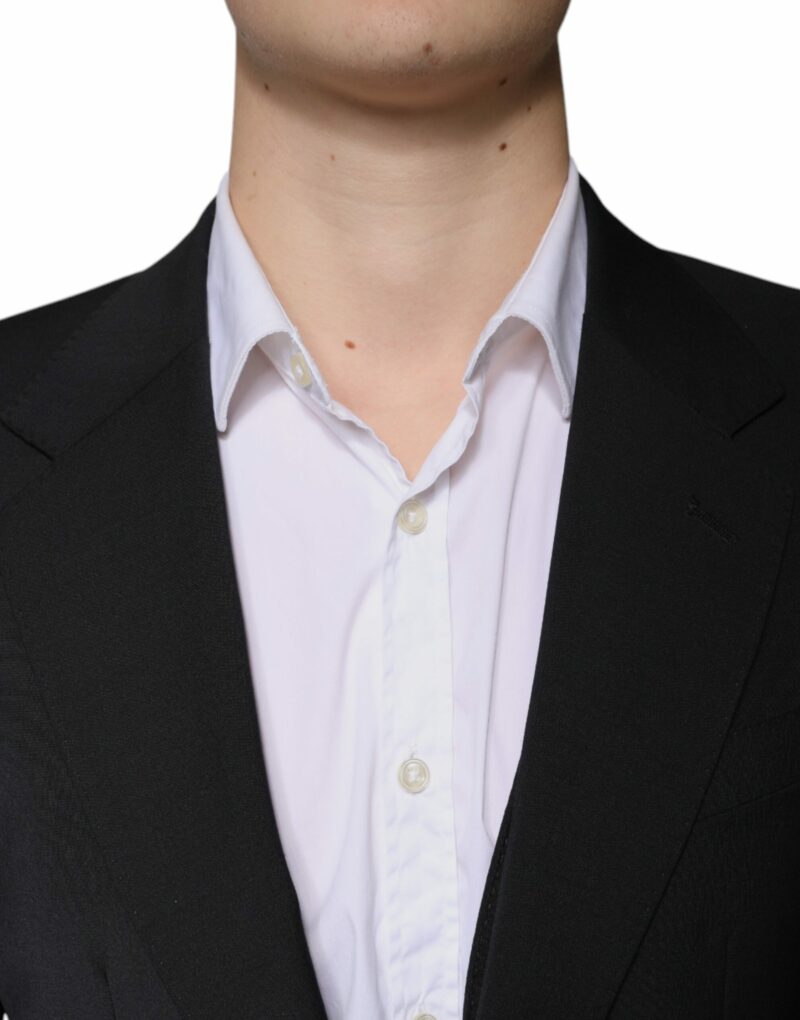 Dolce & Gabbana Black Wool 3 Piece Slim Fit Formal Men Suit - Image 5