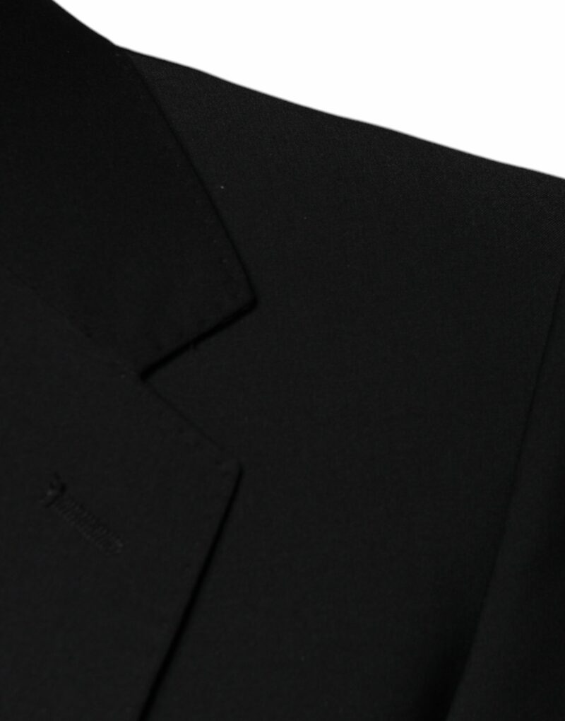 Dolce & Gabbana Black Wool 3 Piece Slim Fit Formal Men Suit - Image 6