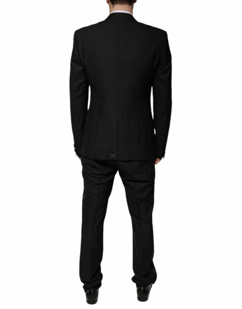 Dolce & Gabbana Black Wool 3 Piece Slim Fit Formal Suit - Image 4