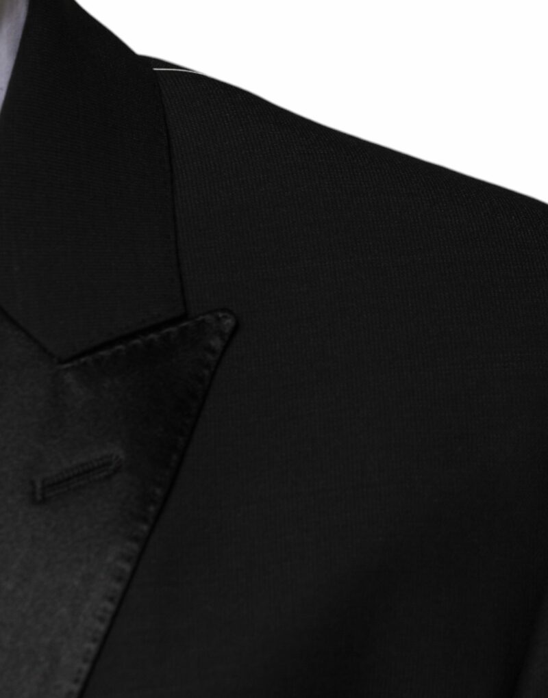 Dolce & Gabbana Black Wool 3 Piece Slim Fit Formal Suit - Image 6