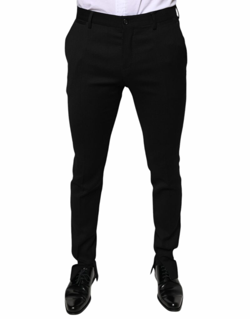 Dolce & Gabbana Black Wool Skinny Formal Dress Pants - Image 2