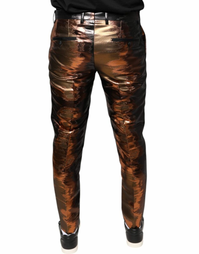 Dolce & Gabbana Multicolor Jacquard Skinny Men Pants - Image 4