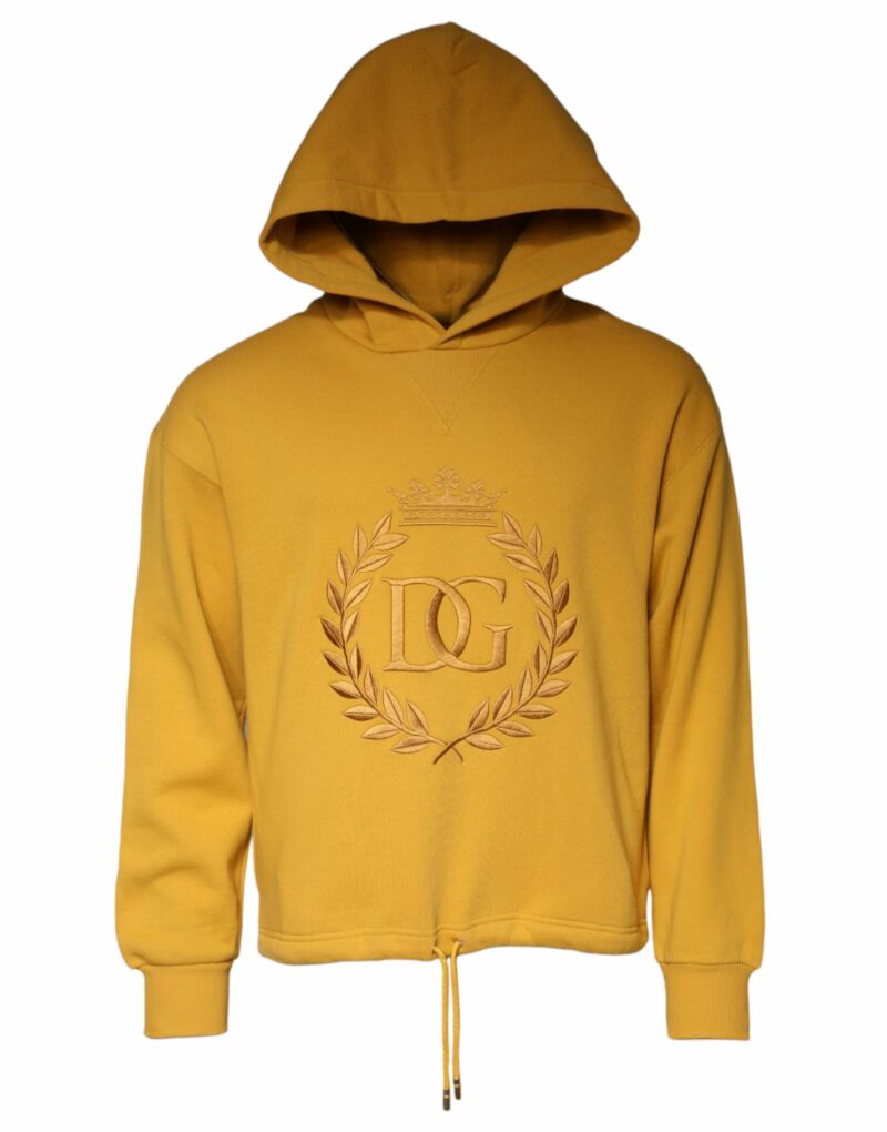 Dolce & Gabbana Mustard DG Hooded Men Sweatshirt Sweater - Image 2