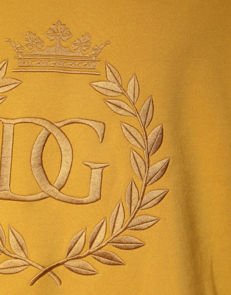 Dolce & Gabbana Mustard DG Hooded Men Sweatshirt Sweater - Image 4