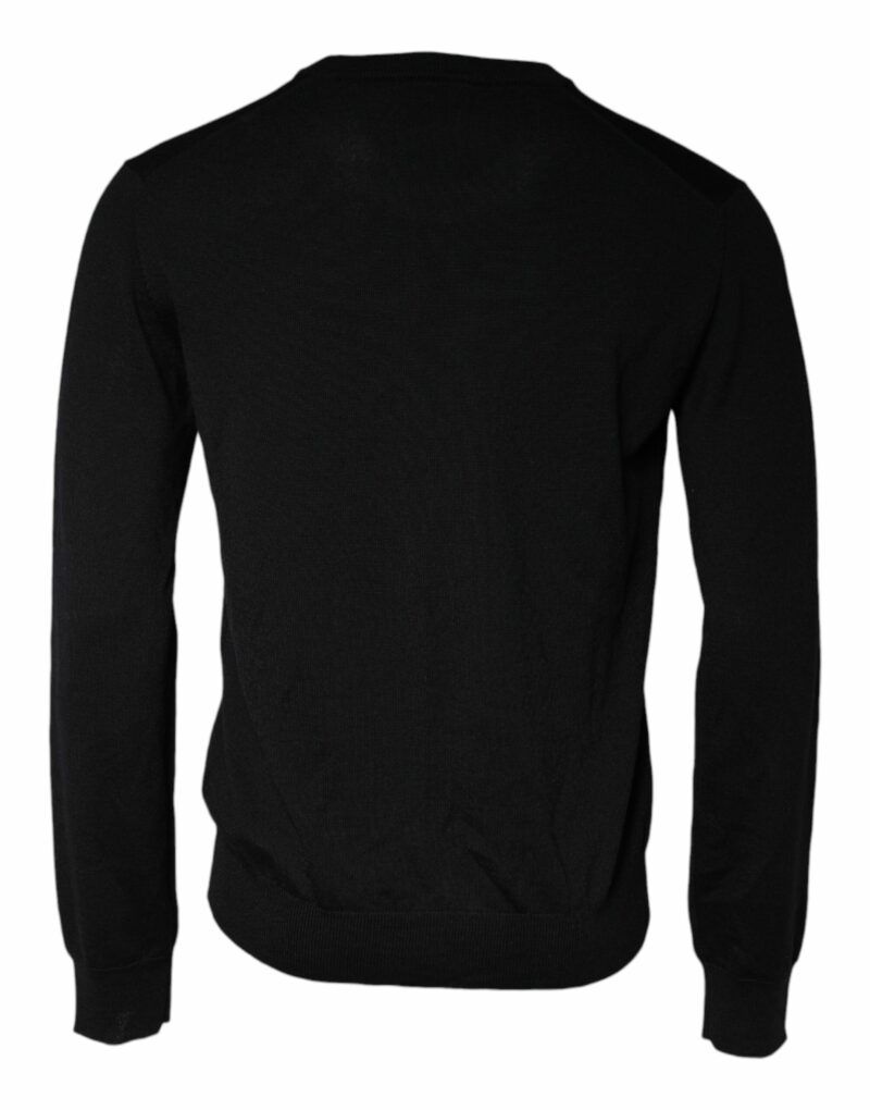 Dolce & Gabbana Black Wool Knit Crew Neck Pullover Sweater - Image 5
