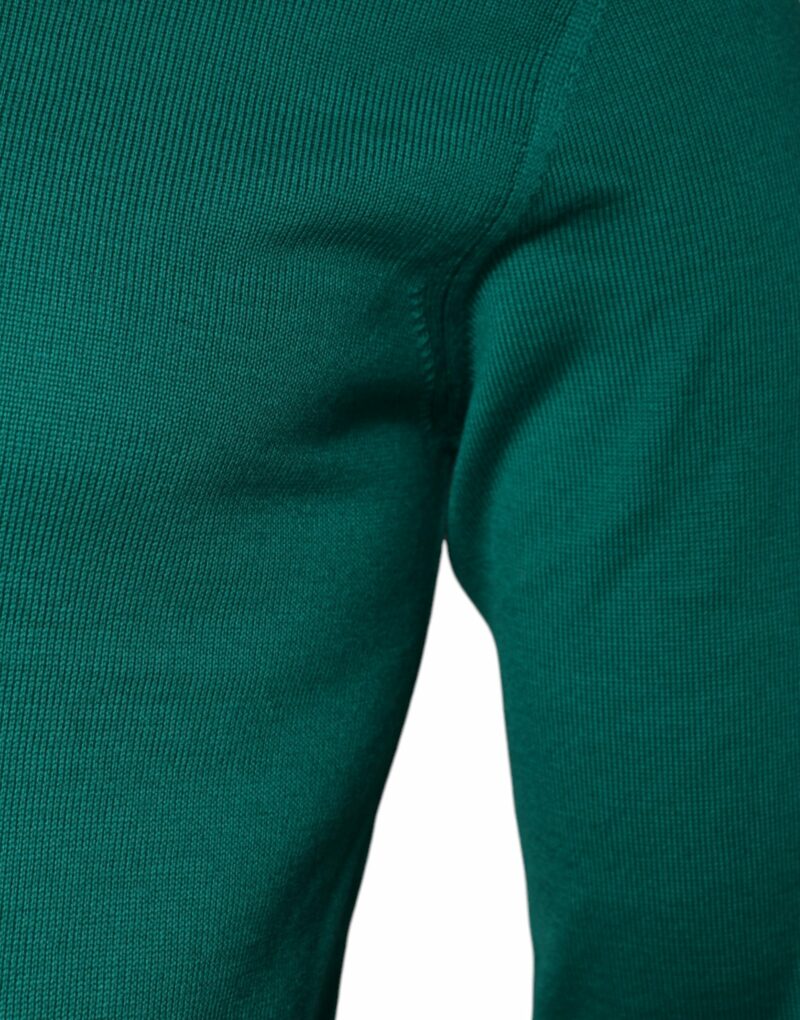 Dolce & Gabbana Green Wool Knit Crew Neck Pullover Sweater - Image 4