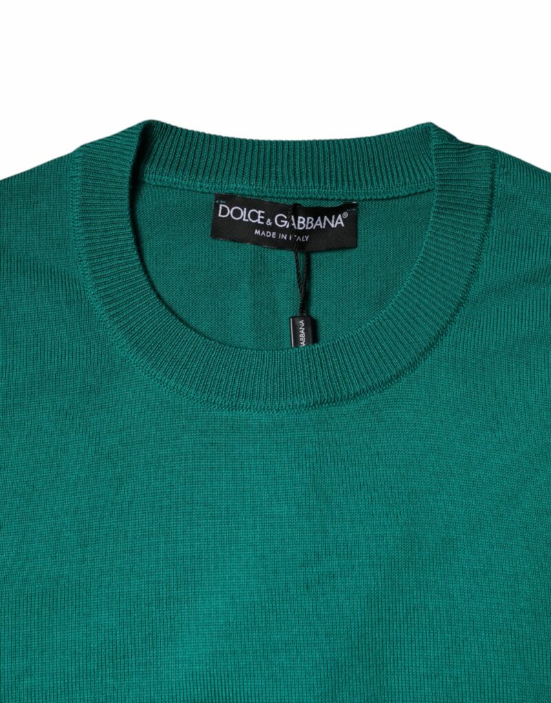 Dolce & Gabbana Green Wool Knit Crew Neck Pullover Sweater - Image 6