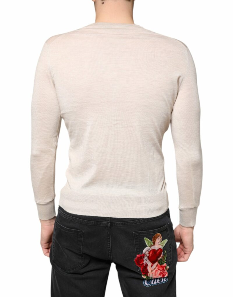 Dolce & Gabbana Beige Cashmere Button Down Cardigan Sweater - Image 4