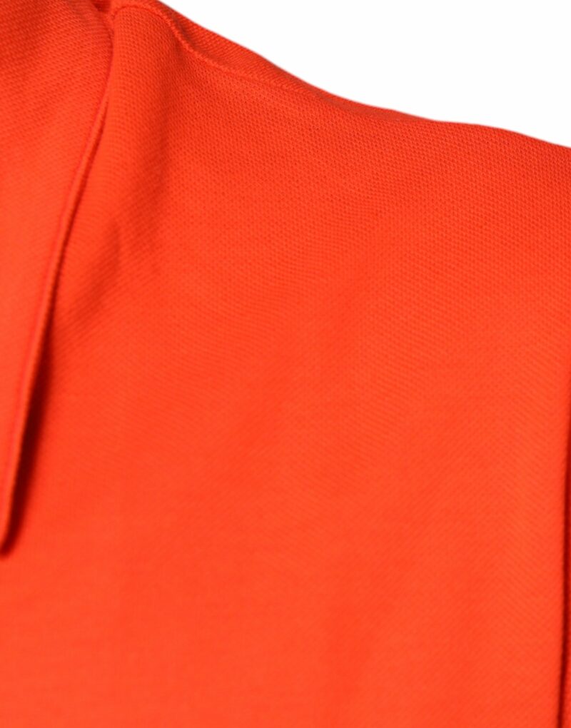 Dolce & Gabbana Orange Cotton Button Down Casual Polo Shirt - Image 6