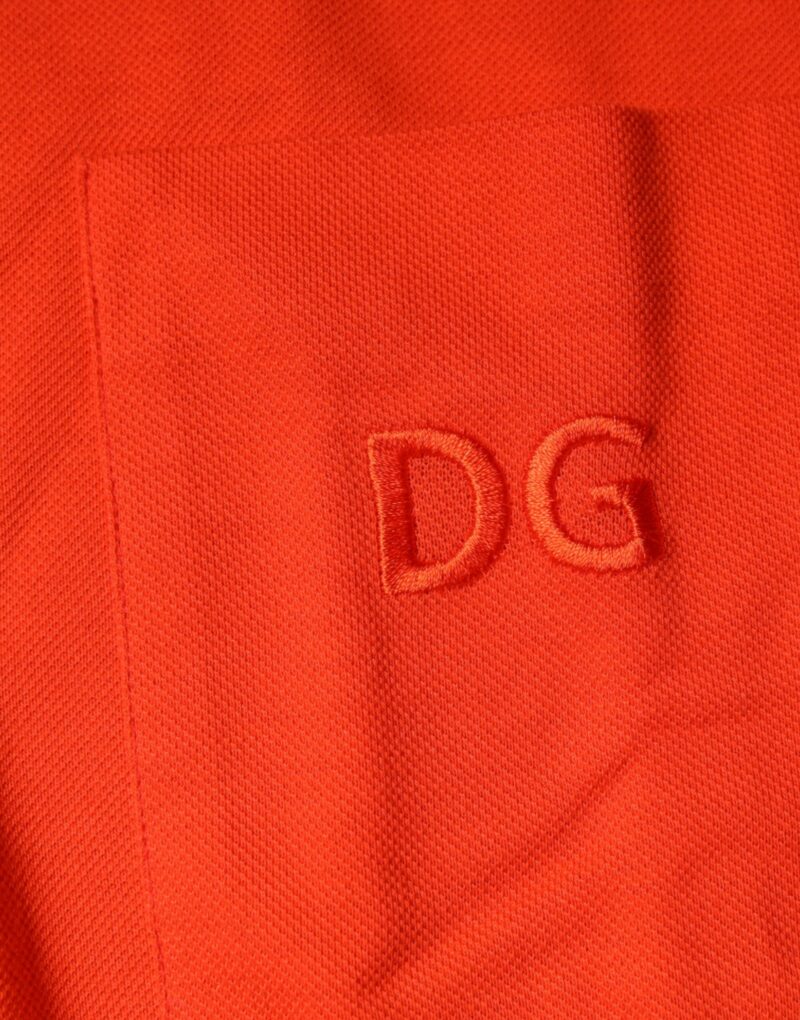 Dolce & Gabbana Orange Cotton Button Down Casual Polo Shirt - Image 8