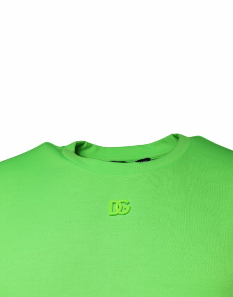 Dolce & Gabbana Green Logo Round Neck Short Sleeves T-shirt - Image 3
