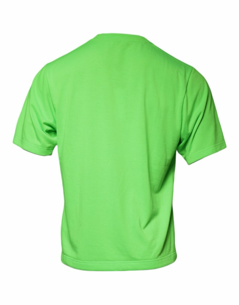 Dolce & Gabbana Green Logo Round Neck Short Sleeves T-shirt - Image 5