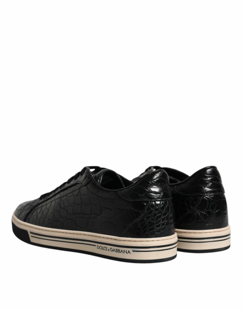 Dolce & Gabbana Black Leather Low Top Men Sneakers Shoes - Image 5