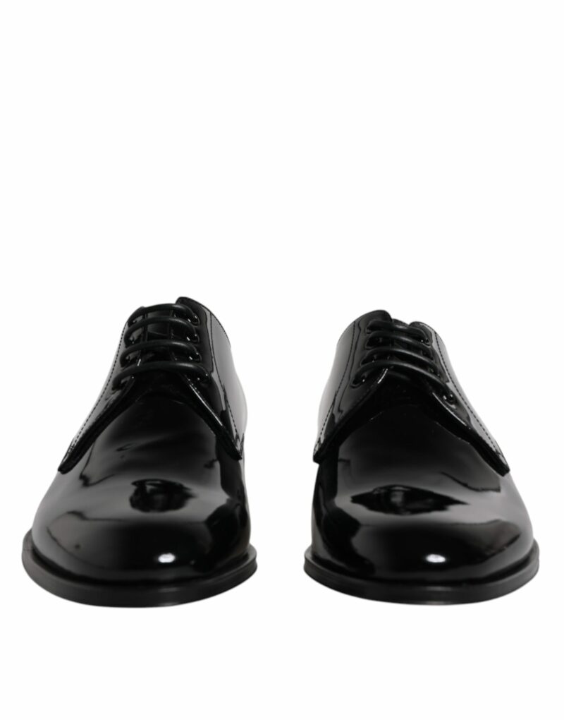 Dolce & Gabbana Black Patent Leather Derby Formal Dress Shoes - Image 2
