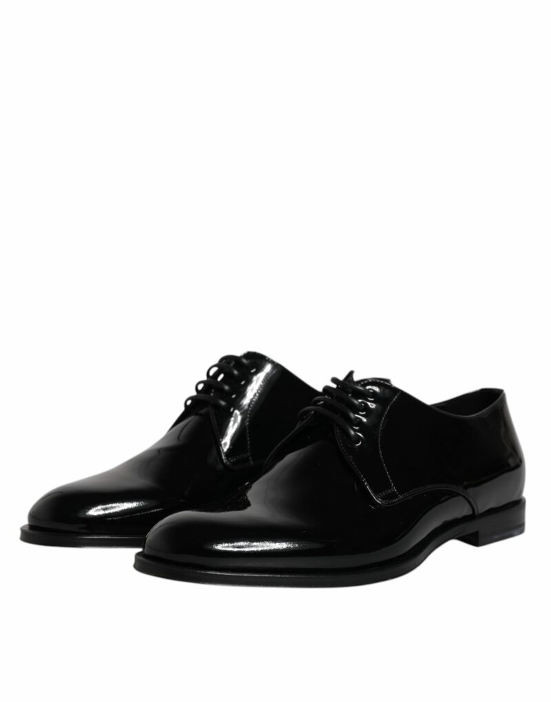 Dolce & Gabbana Black Patent Leather Derby Formal Dress Shoes - Image 4