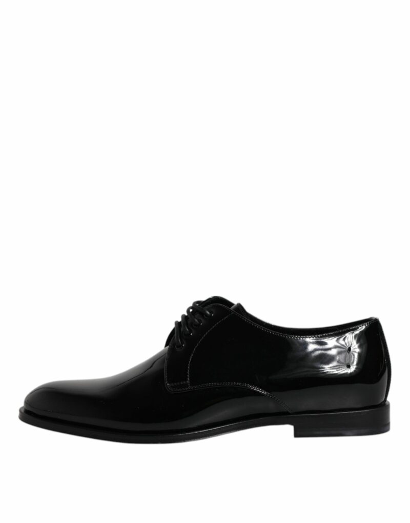 Dolce & Gabbana Black Patent Leather Derby Formal Dress Shoes - Image 6