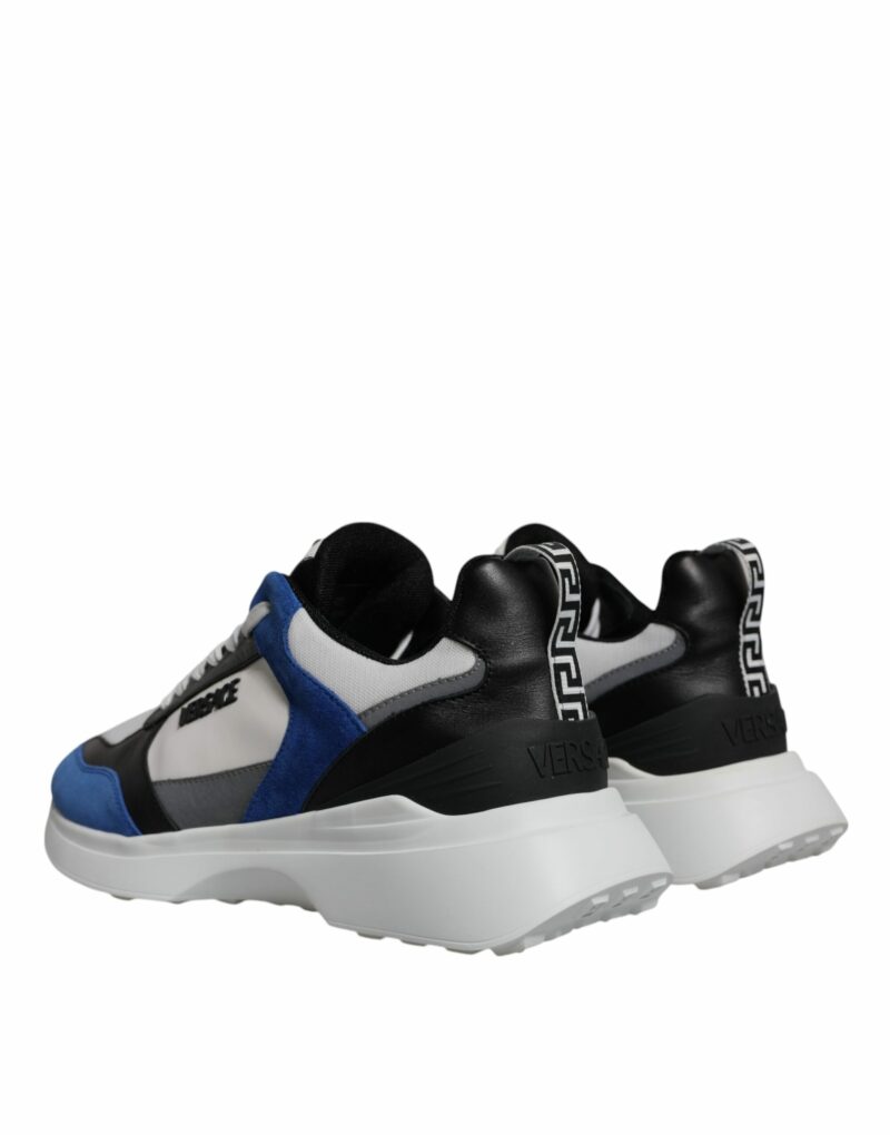 Versace Multicolor Canvas Quad Fabric Medusa Low Top Sneakers Shoes - Image 4