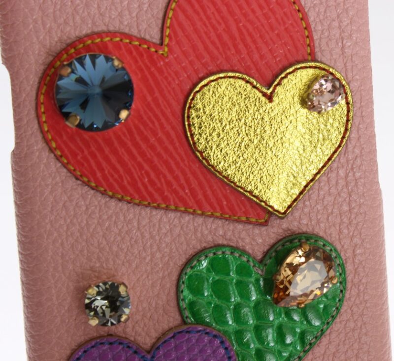 Dolce & Gabbana Chic Pink Leather Crystal iPhone Case - Image 6