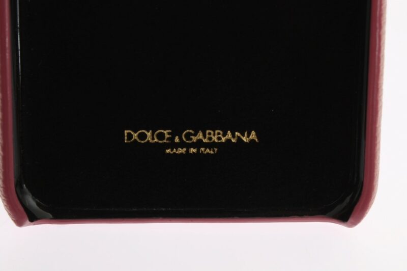 Dolce & Gabbana Chic Pink Leather Crystal iPhone Case - Image 7