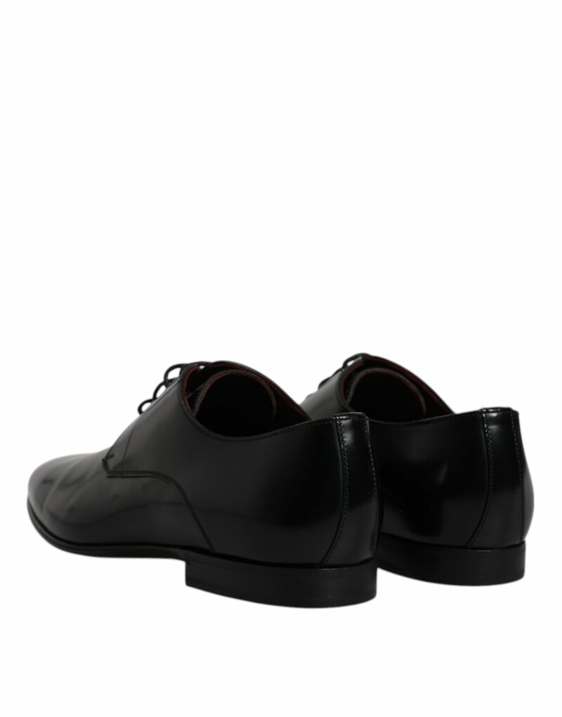 Dolce & Gabbana Black Leather Lace Up Men Derby Formal Shoes - Image 5