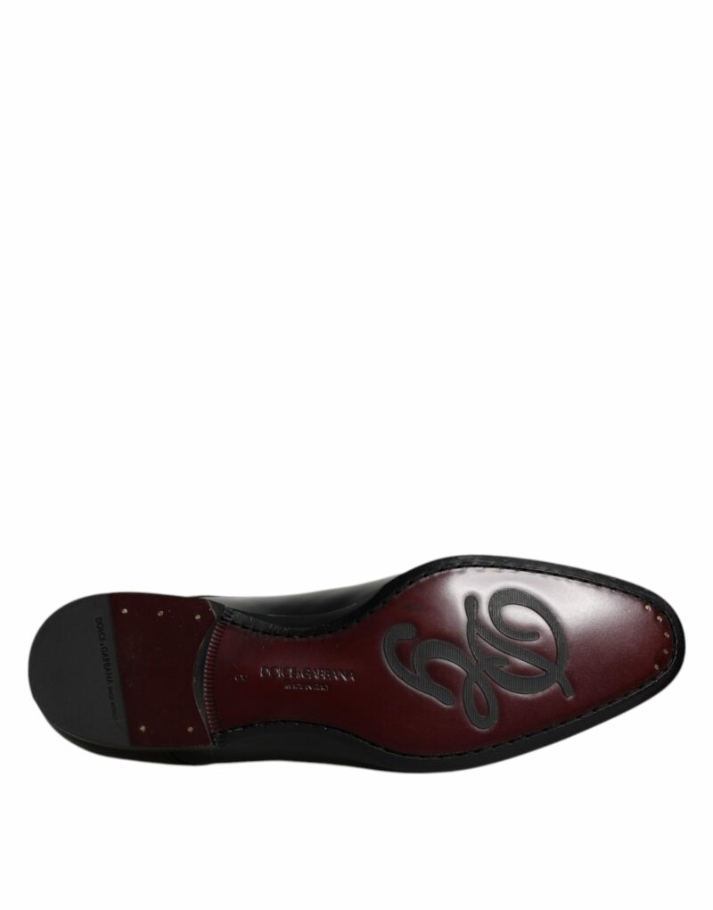 Dolce & Gabbana Black Leather Lace Up Men Derby Formal Shoes - Image 8