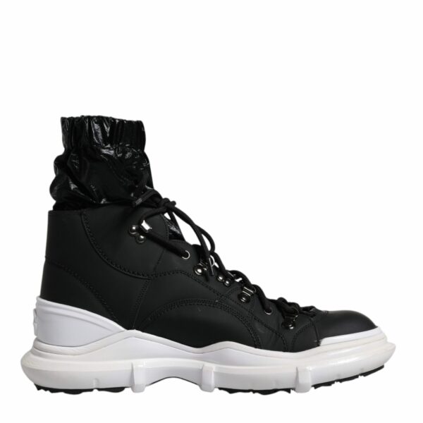 Dolce & Gabbana Black Nylon Galileo High Top Sneakers Shoes
