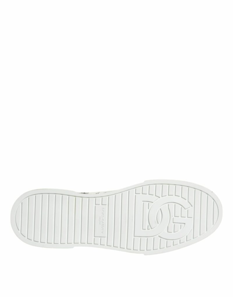Dolce & Gabbana White Cotton Graffiti High Top Sneaker Shoes - Image 8