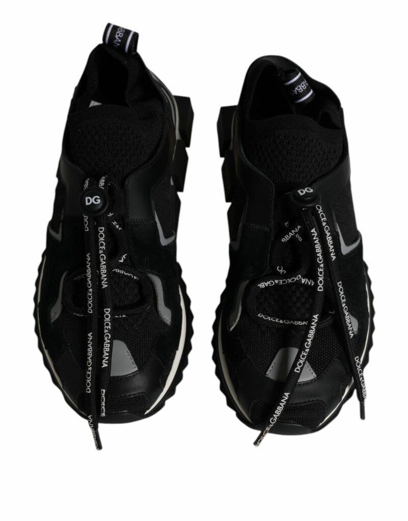 Dolce & Gabbana Black White Logo Sorrento Mens Sneakers Shoes - Image 3