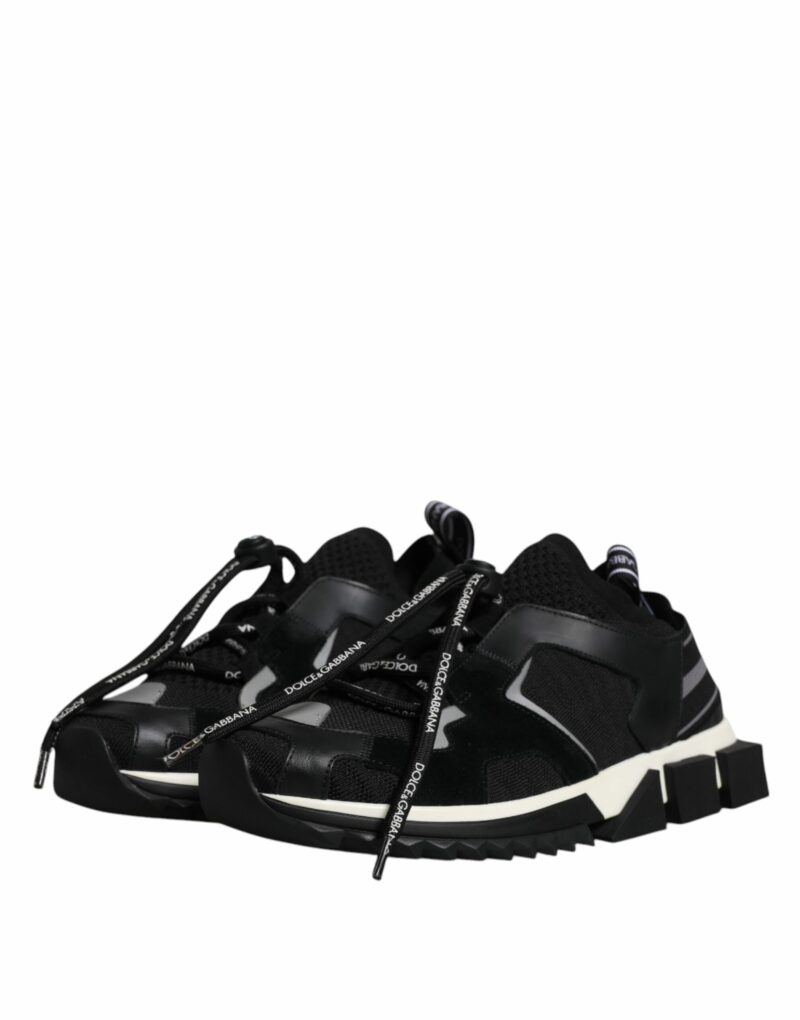 Dolce & Gabbana Black White Logo Sorrento Mens Sneakers Shoes - Image 4