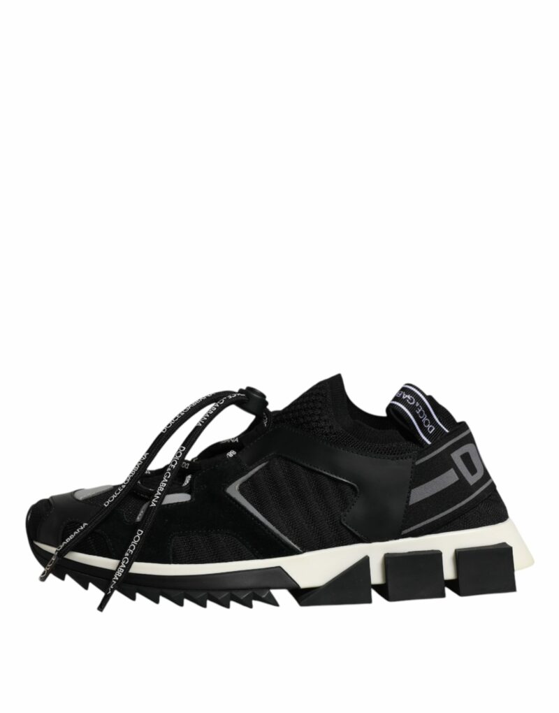 Dolce & Gabbana Black White Logo Sorrento Mens Sneakers Shoes - Image 6