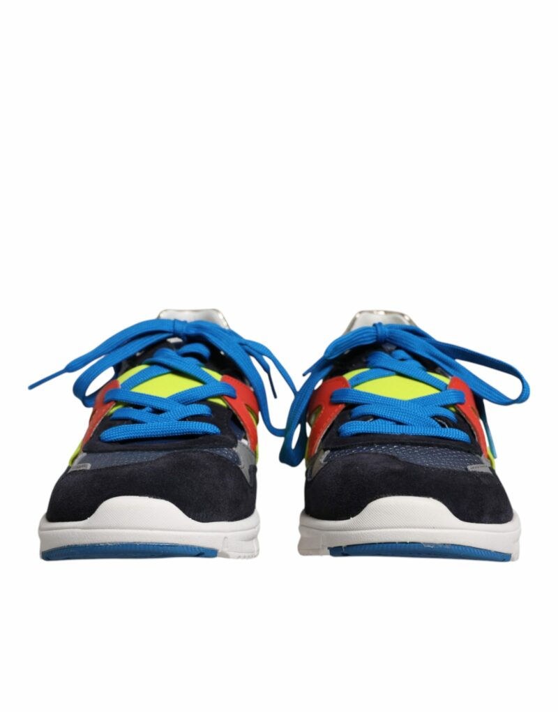 Dolce & Gabbana Multicolor Leather Suede Low Top Sneakers Shoes - Image 2