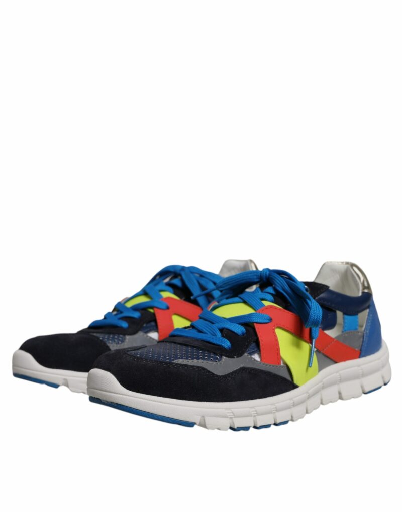 Dolce & Gabbana Multicolor Leather Suede Low Top Sneakers Shoes - Image 3