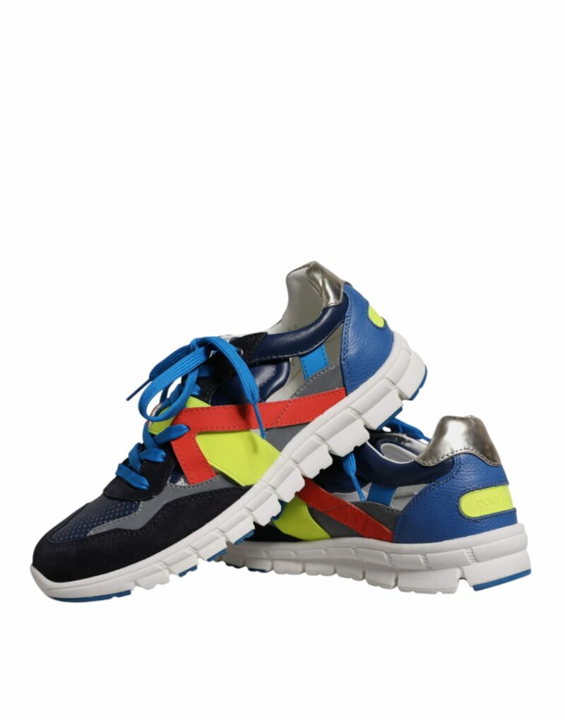 Dolce & Gabbana Multicolor Leather Suede Low Top Sneakers Shoes - Image 8