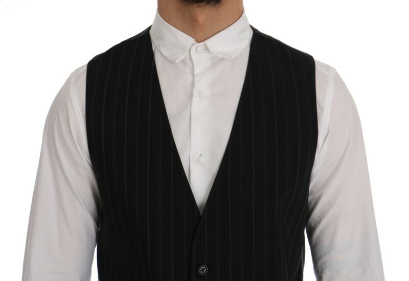 Dolce & Gabbana Elegant Striped Vest Waistcoat - Image 4