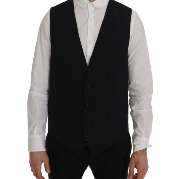 Dolce & Gabbana Sleek Striped Wool Blend Waistcoat Vest