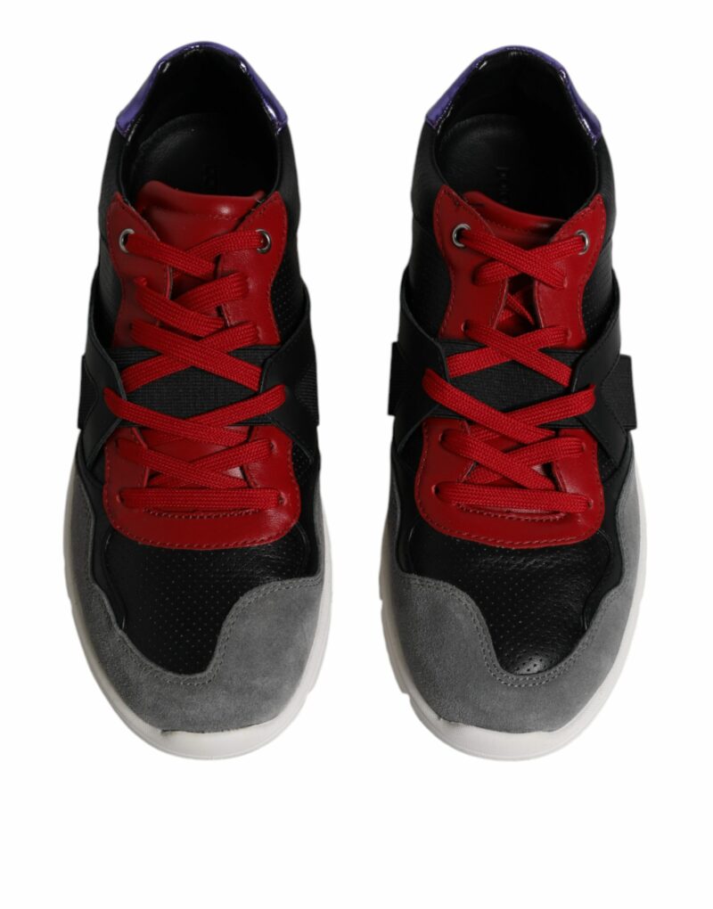 Dolce & Gabbana Multicolor Leather Suede Low Top Sneakers Shoes - Image 3