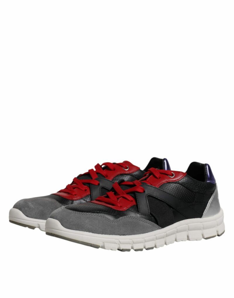 Dolce & Gabbana Multicolor Leather Suede Low Top Sneakers Shoes - Image 4