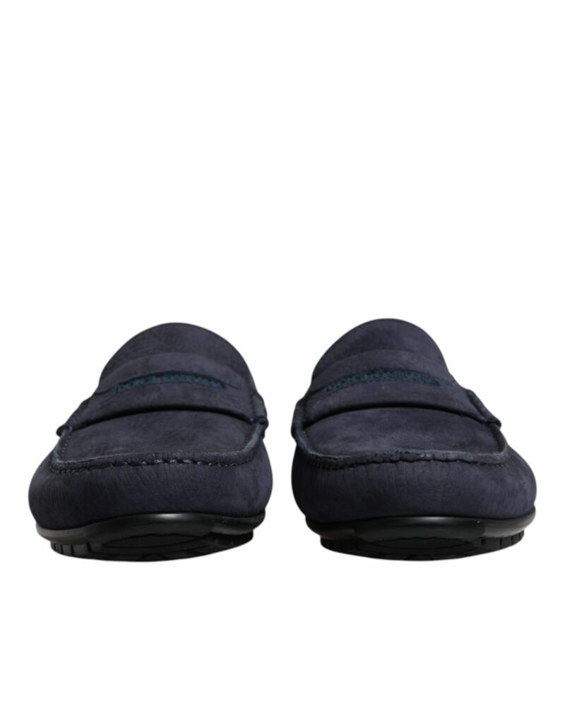 Dolce & Gabbana Blue Calf Leather Slip On Men Moccasin Shoes - Image 2