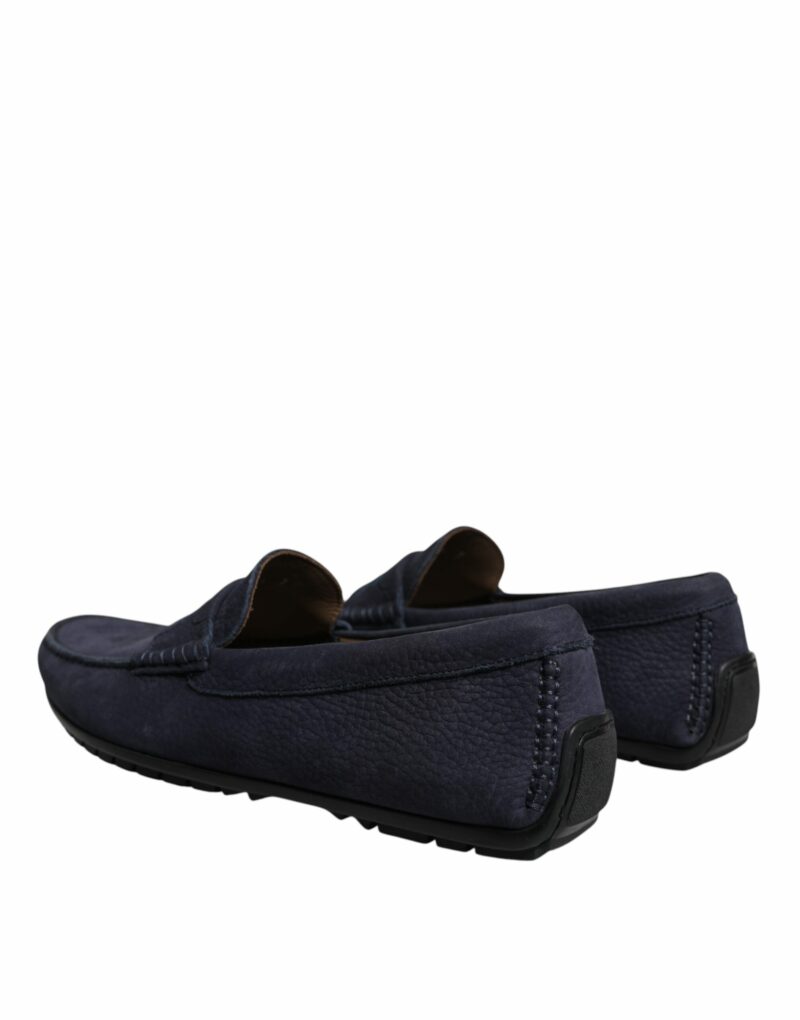 Dolce & Gabbana Blue Calf Leather Slip On Men Moccasin Shoes - Image 4