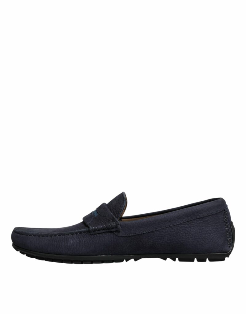 Dolce & Gabbana Blue Calf Leather Slip On Men Moccasin Shoes - Image 5