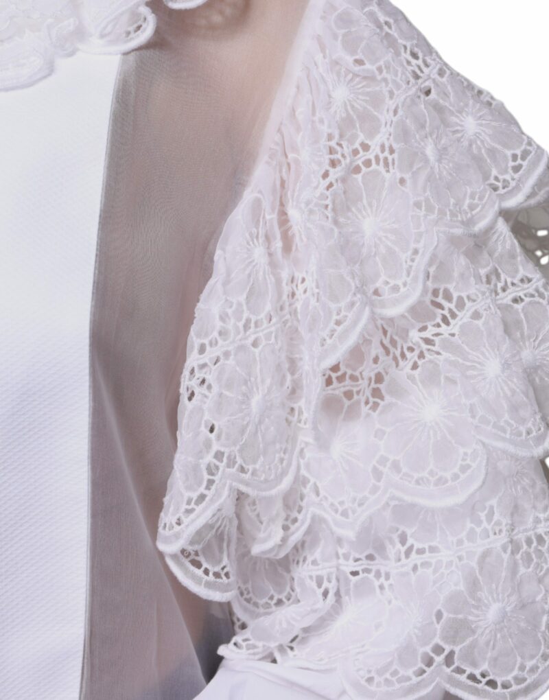 Dolce & Gabbana White Cotton Poplin Shirt Dress Blouse Top - Image 5