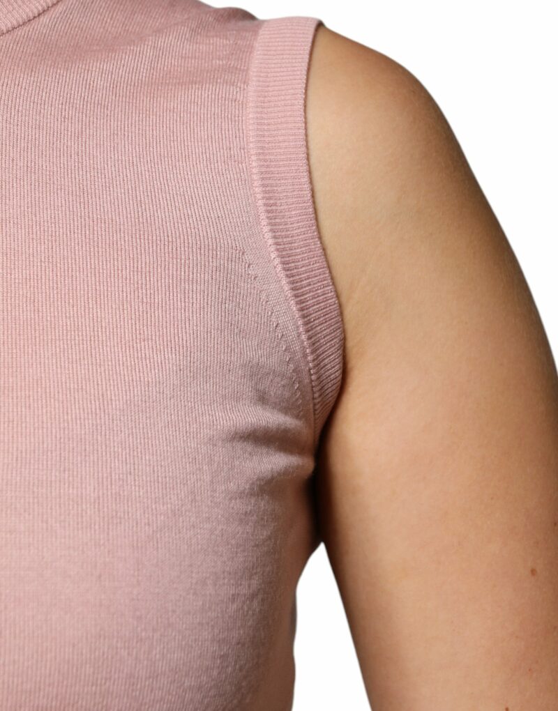 Dolce & Gabbana Pink Cashmere Knitted Sleeveless Tank Top - Image 6