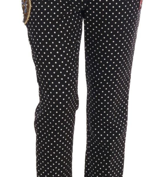 Dolce & Gabbana Elegant Polka Dot Embellished Trousers