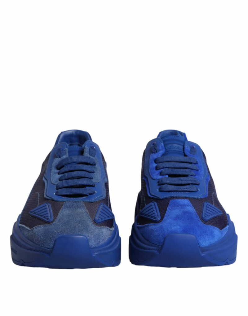 Dolce & Gabbana Blue Leather Daymaster Low Top Sneakers Shoes - Image 2