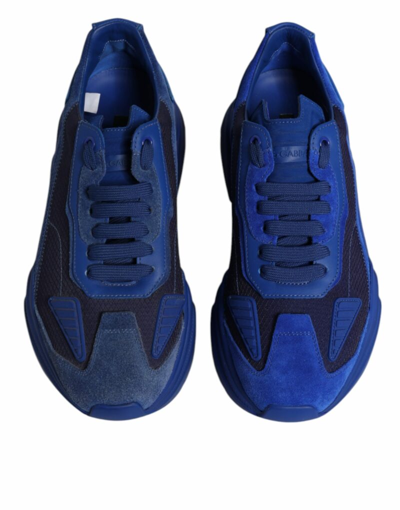 Dolce & Gabbana Blue Leather Daymaster Low Top Sneakers Shoes - Image 3